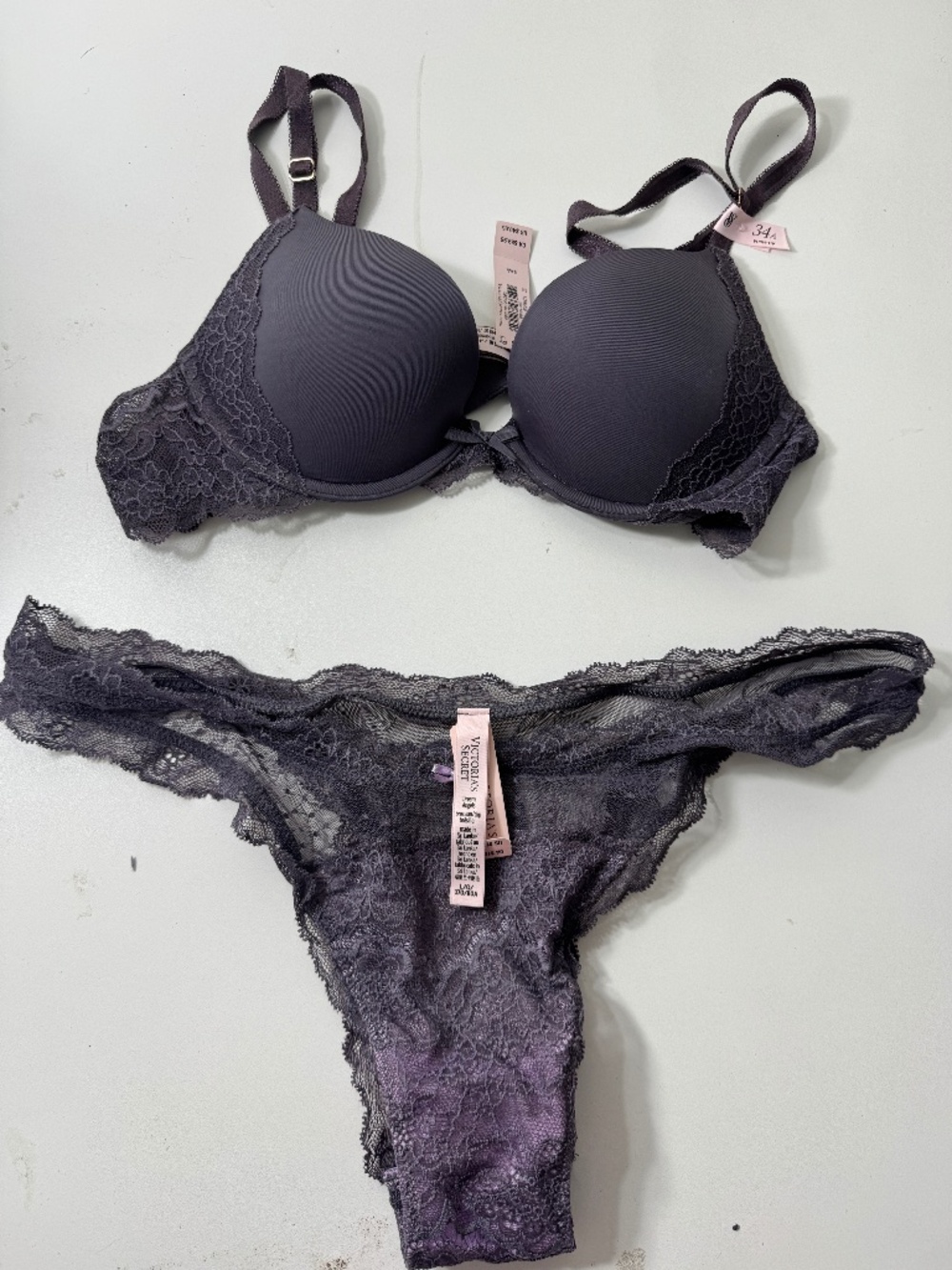 Victoria's Secret Push Up Bra & Panty Set - NEW WITH TAGS 34A